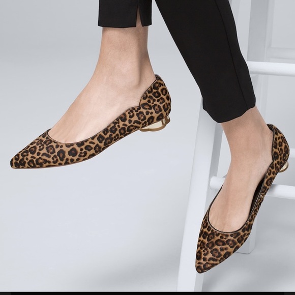 White House Black Market Shoes - 🆕 NWOT Leopard Calf Hair Flats